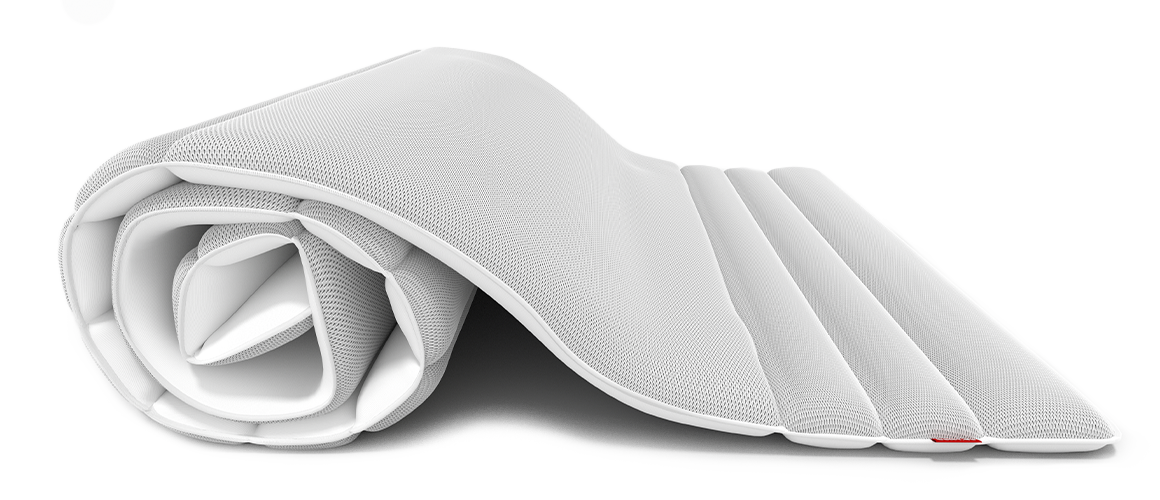 Un surmatelas BODYGUARD enroulé. 