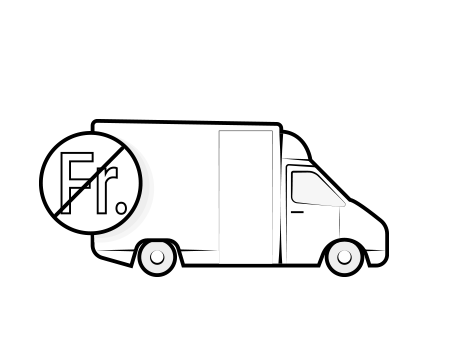 Illustration : Un camion avec le symbole fr. barré
