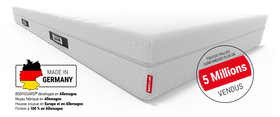 Matelas Bodyguard avec une pastille avec plus de 5 millions déjà vendus.