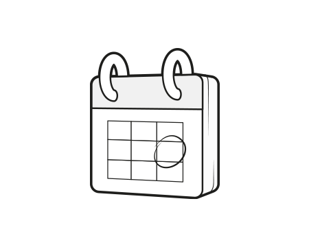Illustration: Ein Kalender mit einer kreisförmigen Markierung.