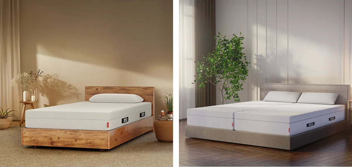 Comparaison d'un lit simple dans une et d'un lit double