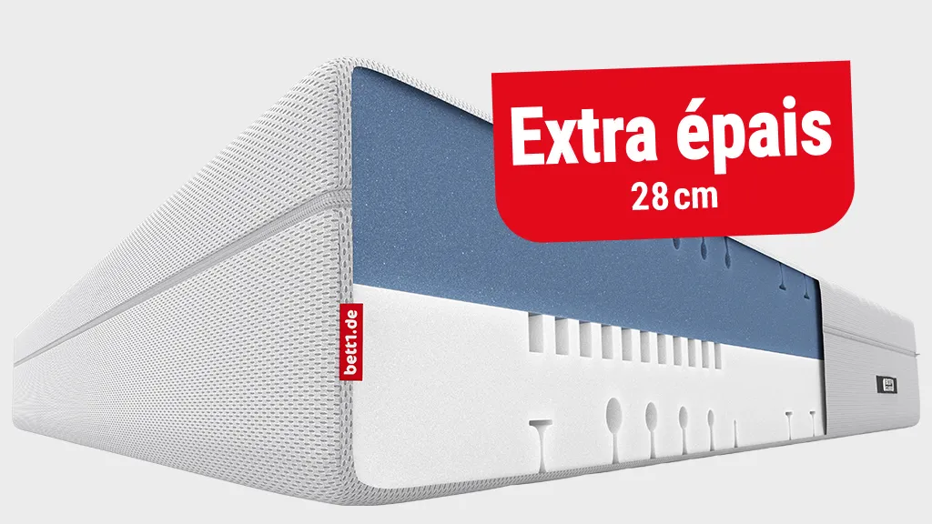 Matelas Boxspring BODYGUARD® extra épais de 28 cm avec noyau en mousse QXSchaum®