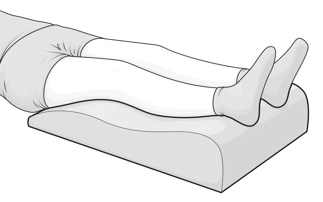 Illustration : jambes reposent sur un repose jambe BODYGUARD
