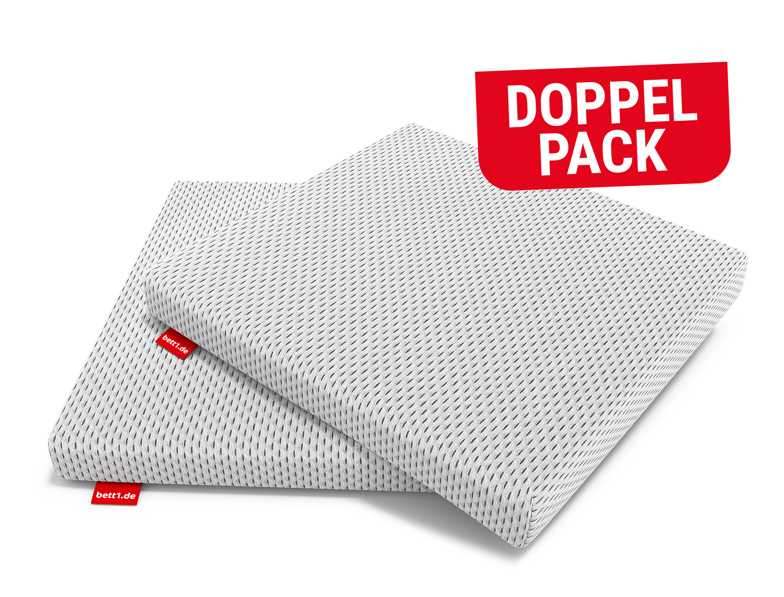 Zwei BODYGUARD®Sitzkissen aufeinanderliegend. Text: Doppelpack