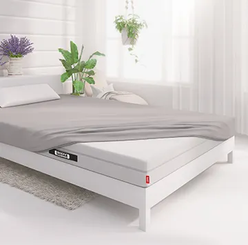Matelas BODYGUARD avec drap-housse en jersey gris