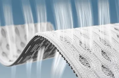 Un flux d'air traverse les trois couches de tissu de la housse fonctionnelle HyBreeze
