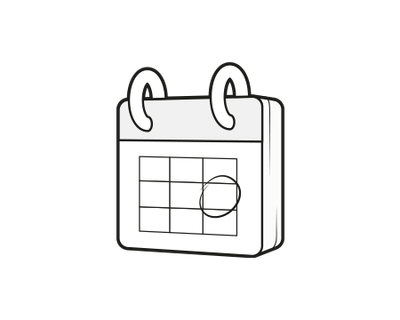Illustration: Ein Kalender mit einer kreisförmigen Markierung.