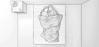 Illustration de deux personnes allongées côte à côte