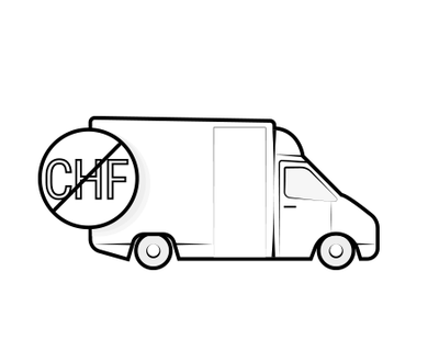 Illustration : Un camion avec le symbole fr. barré