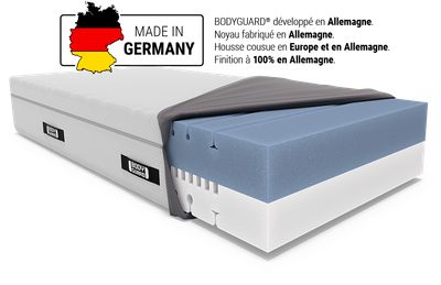 Matelas BODYGUARD® Boxspring déhoussé et le coeur du matelas est apparent.